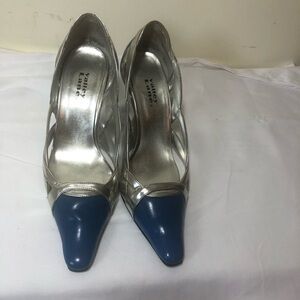 Valley Lane Metallic Silver and Royal Blue Shoes